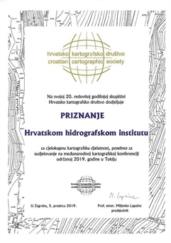 Hrvatski hidrografski institut dobio priznanje Hrvatskog kartografskog društva