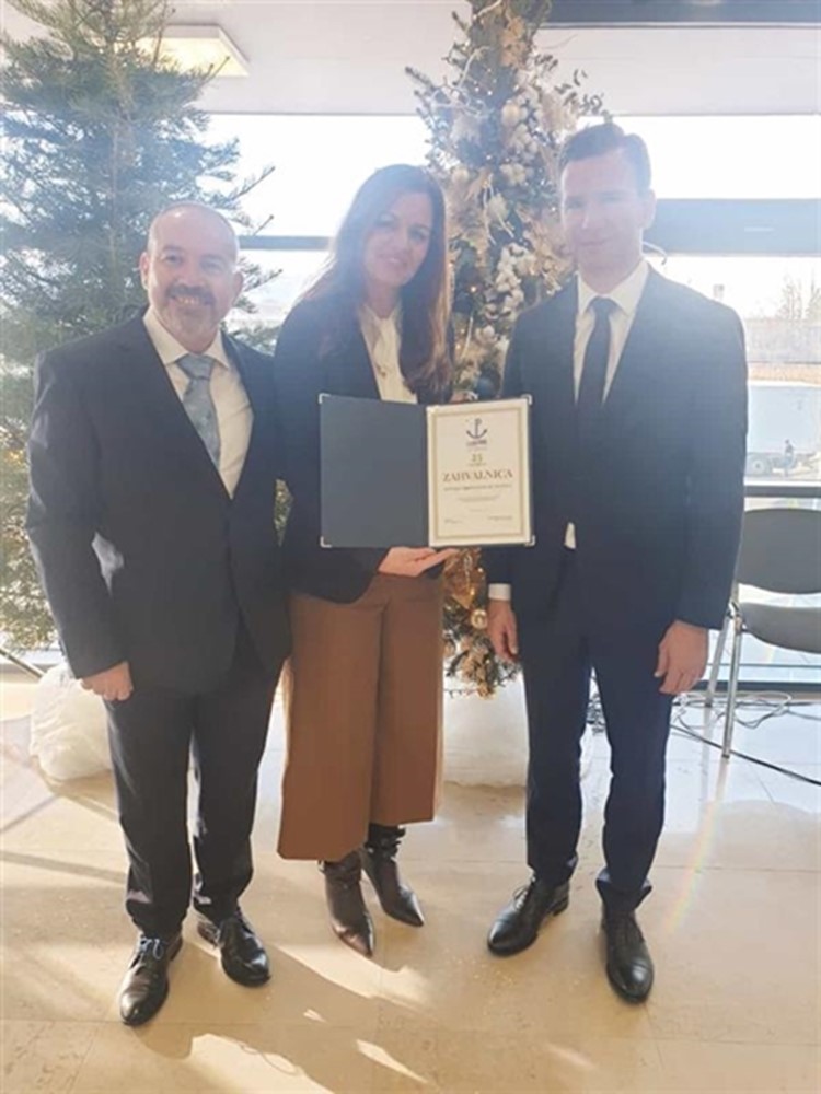 Hydrographic Institute receives Certificate of Appreciation from Ploče Port Authority