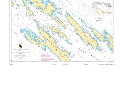 Novo izdanje ENC ćelije: HR400032 i nova službena pomorska papirnata karta br. 32 Sedmovraće-Prolaz Veli Ždrelac