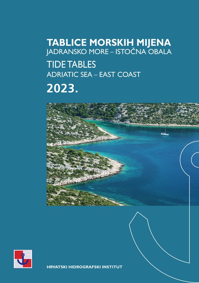 ISSN 0350-3488 Tide tables - Adriatic Sea - East Coast 2023.