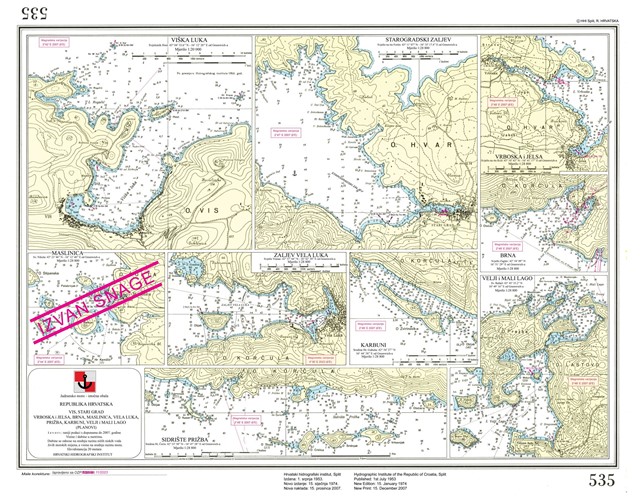535 Vis, Stari Grad, Vrboska i Jelsa, Brna, Maslinica, Vela Luka, Prižba, Karbuni, Velji i Mali Lago