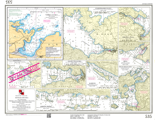 535 Vis, Stari Grad, Vrboska i Jelsa, Brna, Maslinica, Vela Luka, Prižba, Karbuni, Velji i Mali Lago