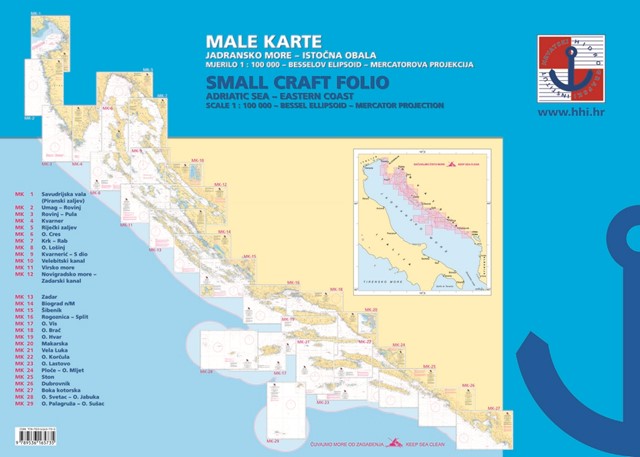 MK Male karte, Jadransko more - istočna obala